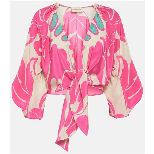 Adriana Degreas blusa in seta con stampa
