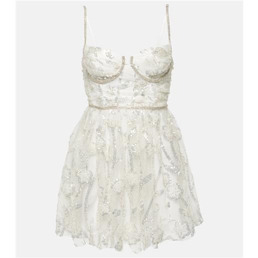 Self-Portrait miniabito bustier con paillettes