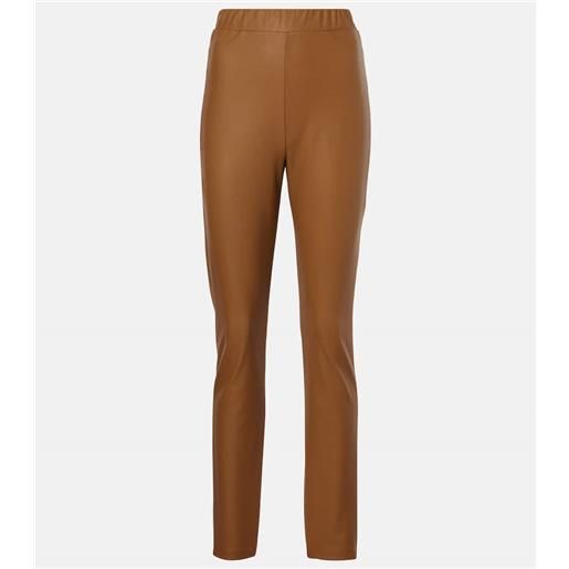 Max Mara pantaloni slim rodano in similpelle
