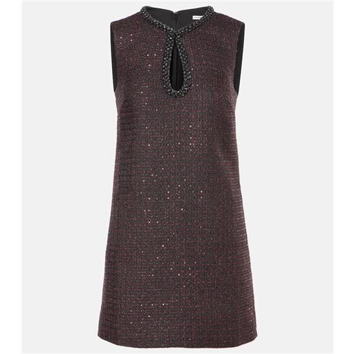 Self-Portrait abito corto in tweed con paillettes