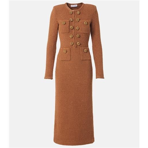 Self-Portrait abito midi in tweed
