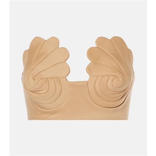 Adriana Degreas top cropped coquillage in cotone
