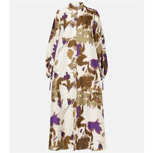 Max Mara abito lungo maesa in seta con stampa