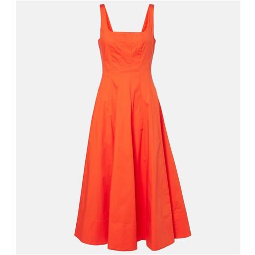 Staud abito midi wells in popeline di cotone