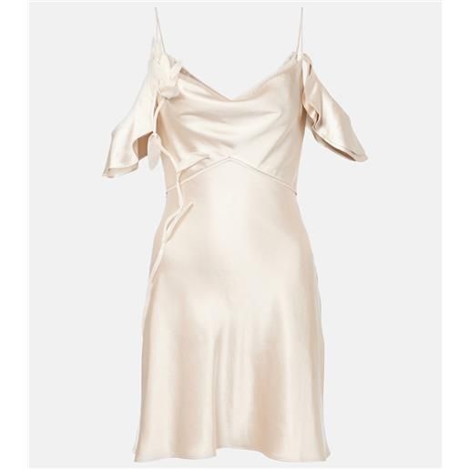 Self-Portrait abito corto in raso con volant