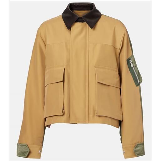 Sacai giacca blouson in twill di misto cotone