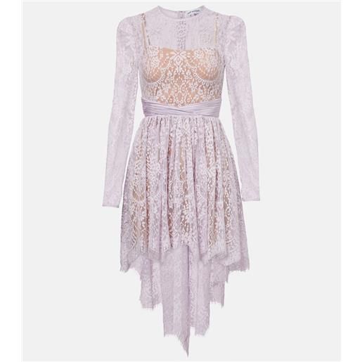 Self-Portrait abito corto in pizzo e raso