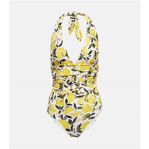 Rebecca Vallance costume intero amarilla con stampa