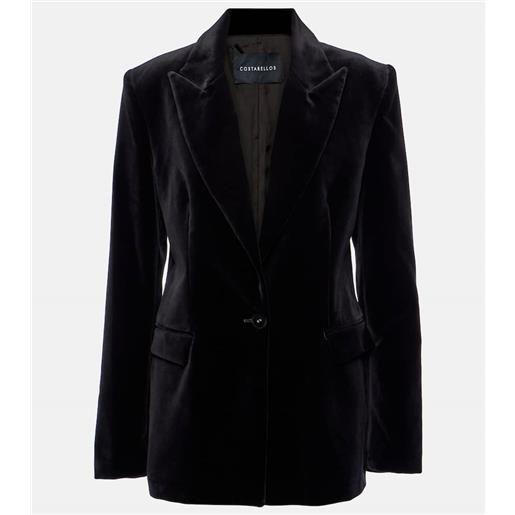 Costarellos blazer azura in velluto di cotone