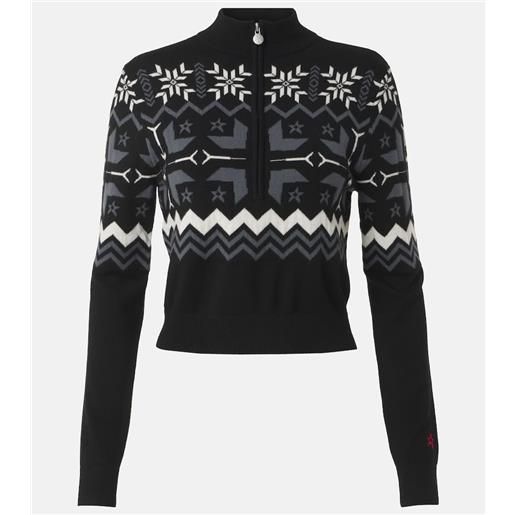 Perfect Moment pullover nordic in lana con mezza zip