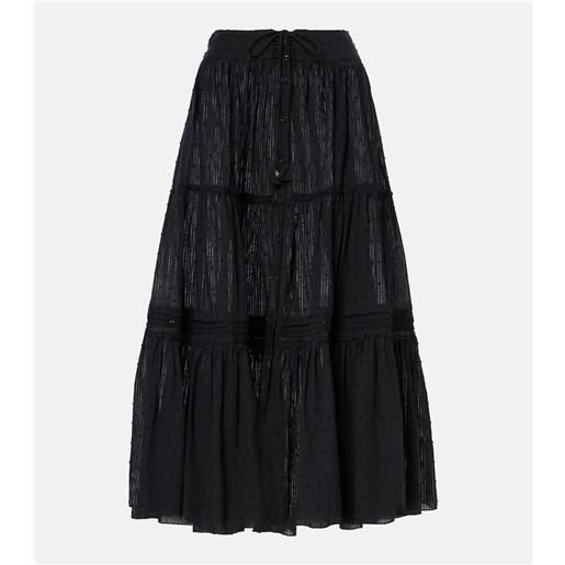 Poupette St Barth gonna midi brie in misto cotone