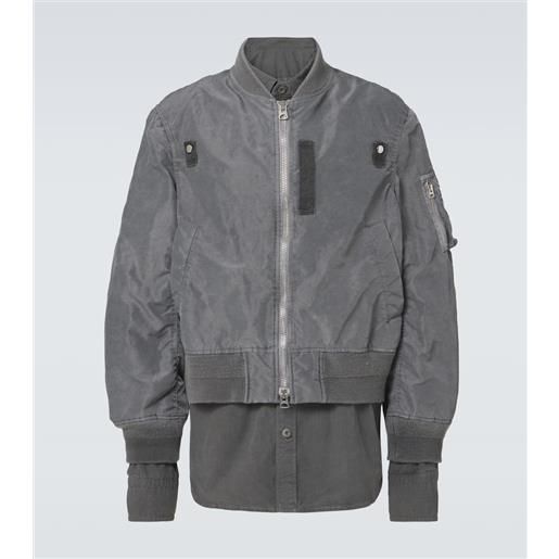 Sacai bomber in twill con ripstop