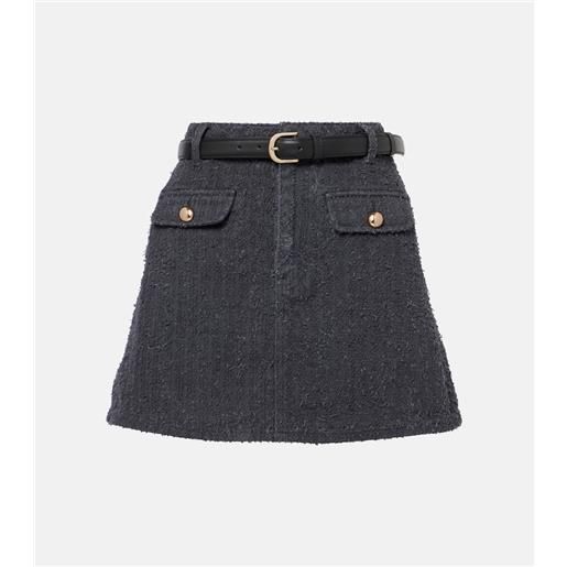 Self-Portrait minigonna in denim testurizzato