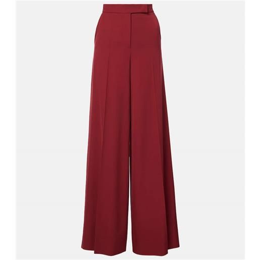 Max Mara pantaloni a gamba larga ninfa in gabardine di lana