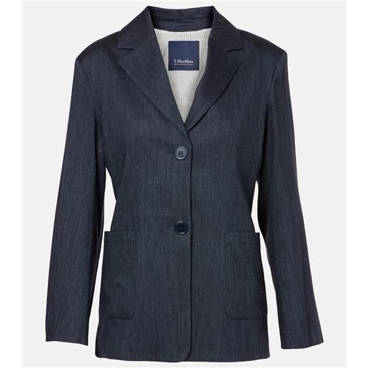 'S Max Mara blazer derna in twill di misto lino