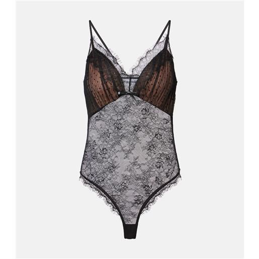 Self-Portrait body in mesh con pizzo