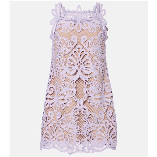 Self-Portrait abito corto in pizzo guipure