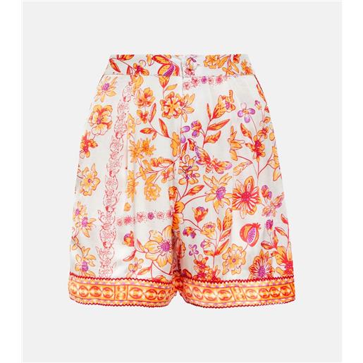 Poupette St Barth shorts isabelle in raso con stampa
