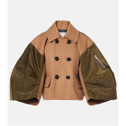 Sacai giacca in twill e lana
