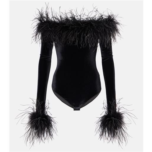 Oseree osã©ree body in velluto con piume