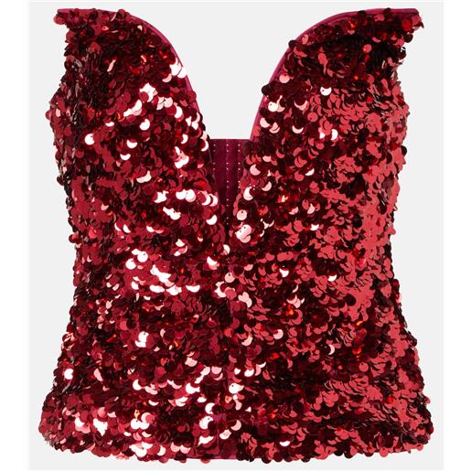 Self-Portrait corsetto con paillettes