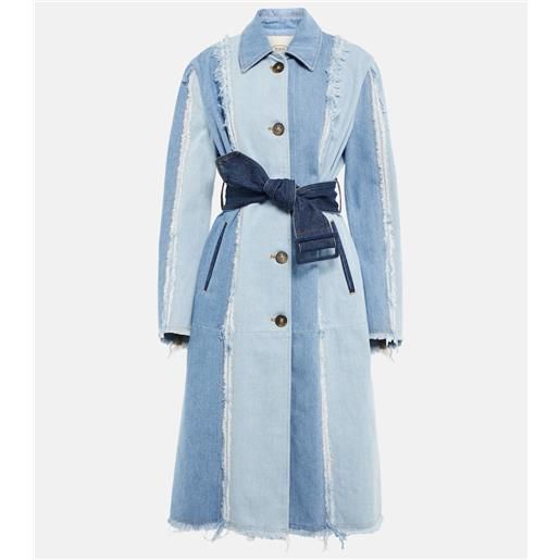 Tod's cappotto di jeans con cintura
