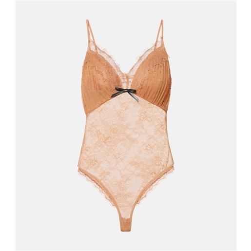 Self-Portrait body in mesh con pizzo