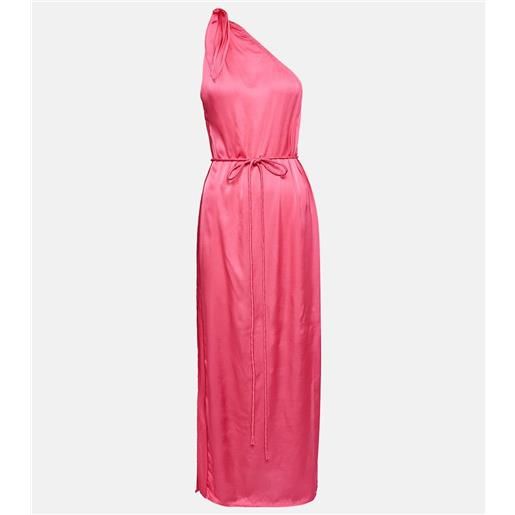 Poupette St Barth caftano isabelle monospalla in raso