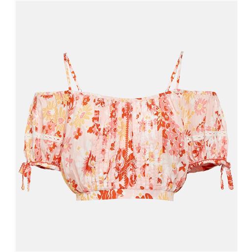 Poupette St Barth top cropped bonny con stampa