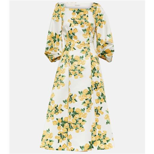 Emilia Wickstead abito midi gabby in taffeta e faille