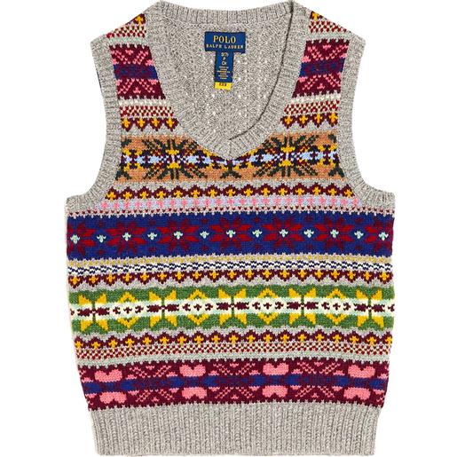 Polo Ralph Lauren Kids gilet fair isle in misto lana