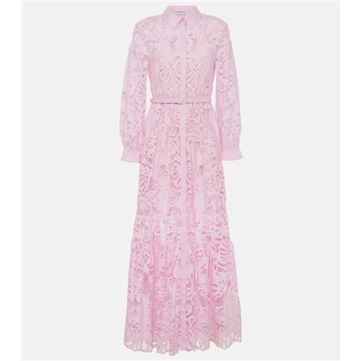 Self-Portrait abito chemisier in pizzo di cotone