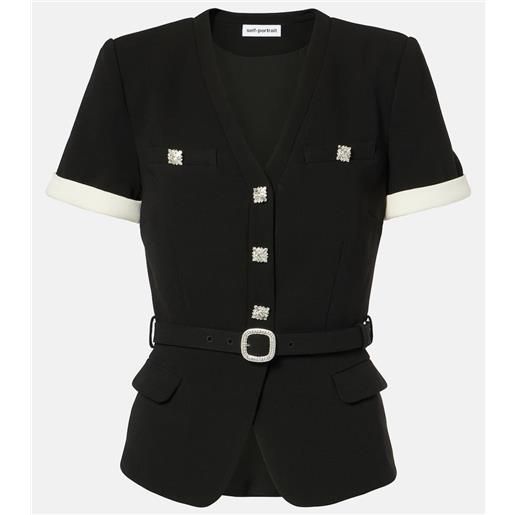 Self-Portrait top in crãªpe