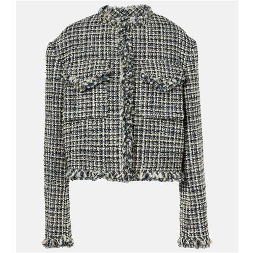 Sacai giacca in tweed di misto lana