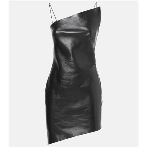 Givenchy abito corto asimmetrico in pelle
