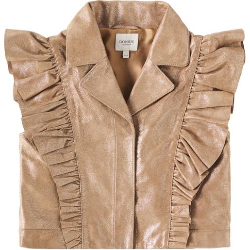 Donsje gilet piep in pelle metallizzata