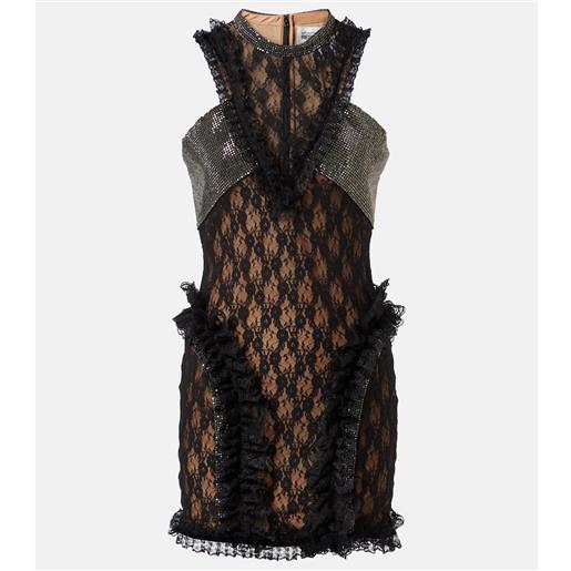 Self-Portrait x christopher kane - abito corto in pizzo con cristalli
