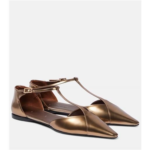Max Mara ballerine in pelle metallizzata