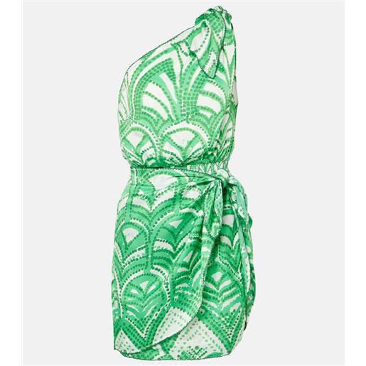 Poupette St Barth abito corto monospalla celie con stampa