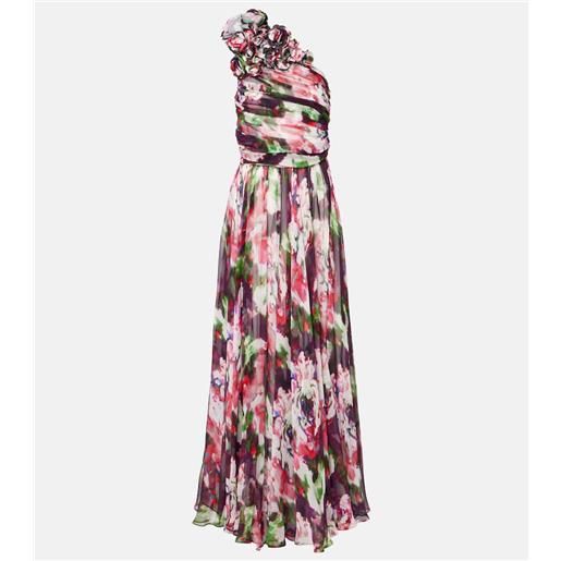 Costarellos abito lungo jera in georgette di seta