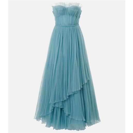 Costarellos abito lungo plissã© marinel in tulle