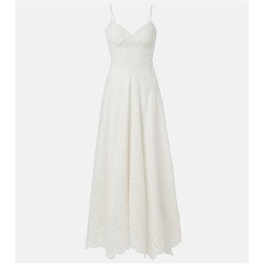 Self-Portrait abito lungo in sangallo di cotone