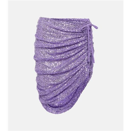 Self-Portrait minigonna con ruches paillettes