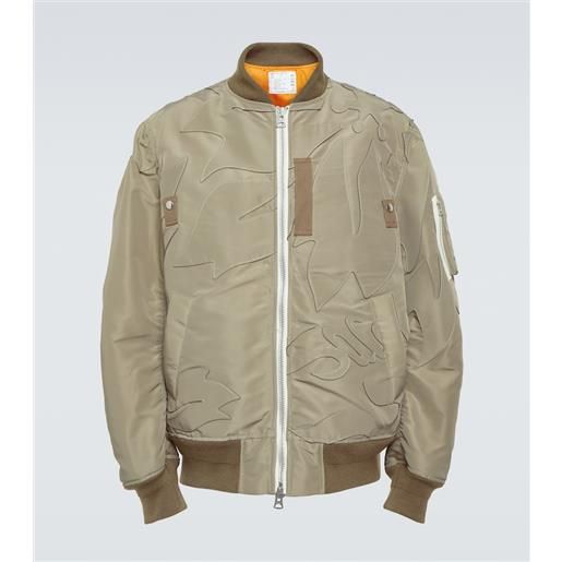 Sacai bomber in twill con ricamo