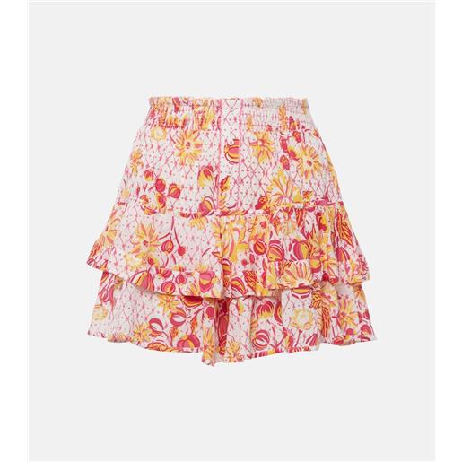 Poupette St Barth minigonna culotte con stampa floreale