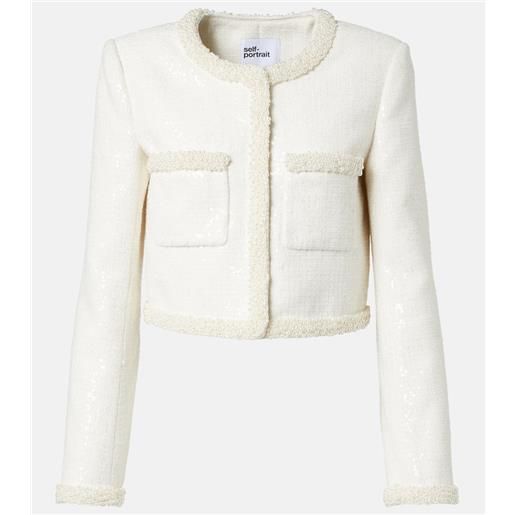 Self-Portrait giacca in bouclã© con paillettes