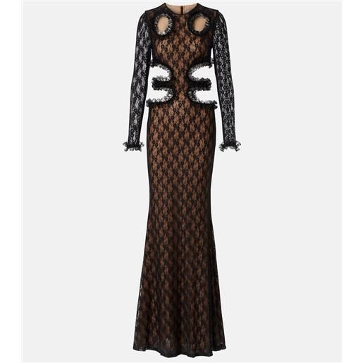 Self-Portrait x christopher kane - abito lungo in pizzo con cut-out