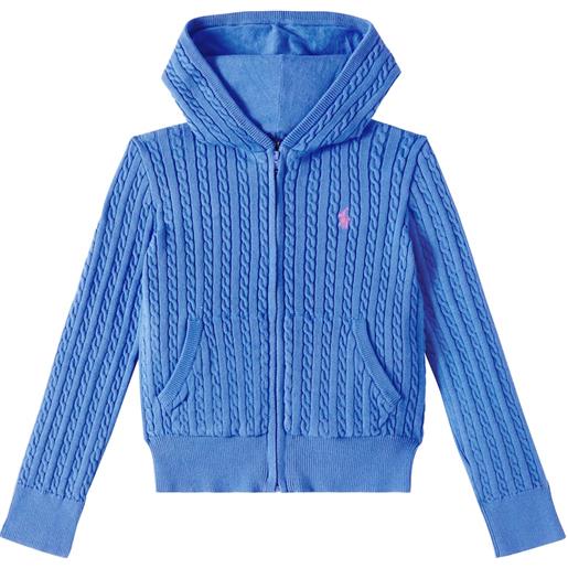 Polo Ralph Lauren Kids pullover in cotone a trecce con cappuccio