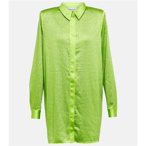 Self-Portrait camicia in raso con decorazioni