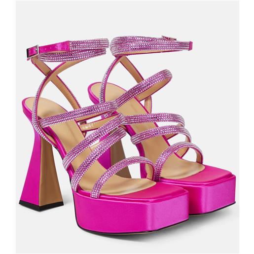 Mach & Mach sandali sydney in raso con plateau